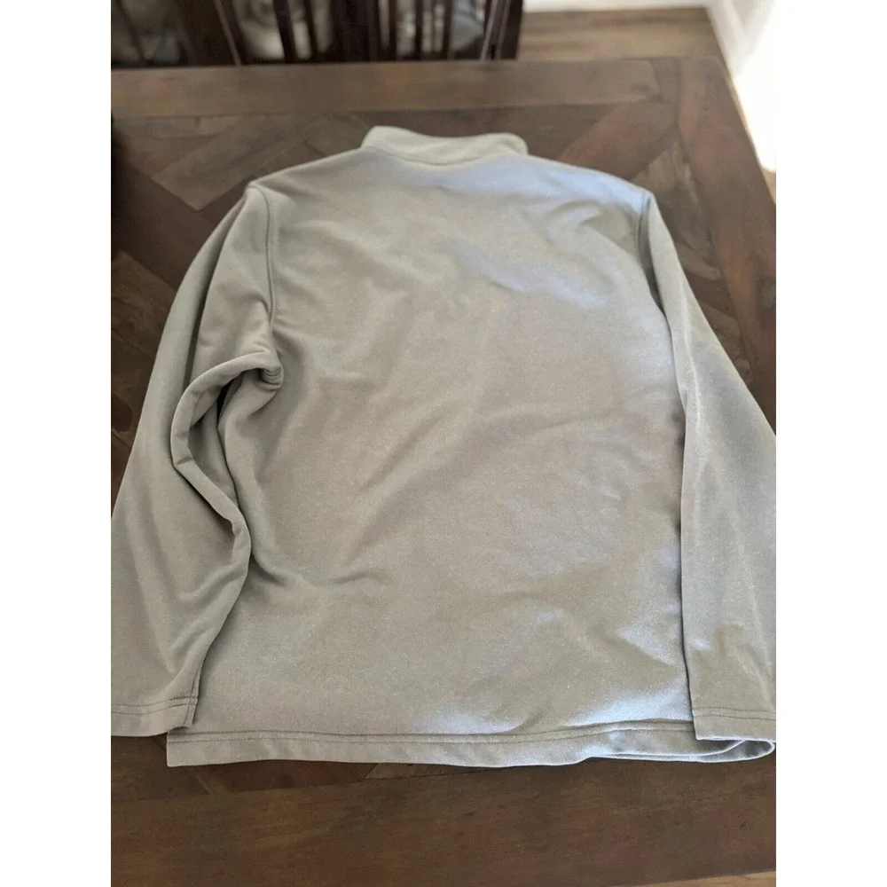 IZOD Gray Long Sleeve 1/4 Zip Pullover Men Size L Orange‎ Accents
